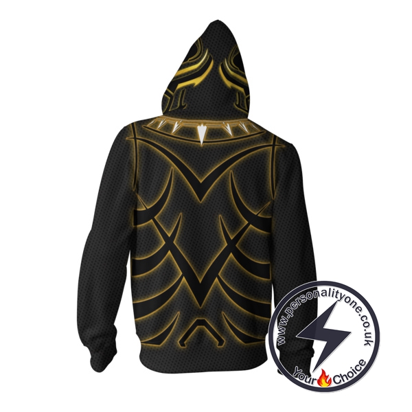 Black Panther Costume Zip Up Hoodie Jacket